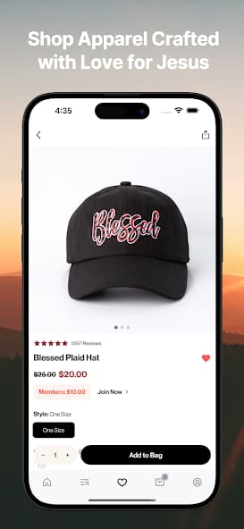 Love in Faith mobile app product detail screen